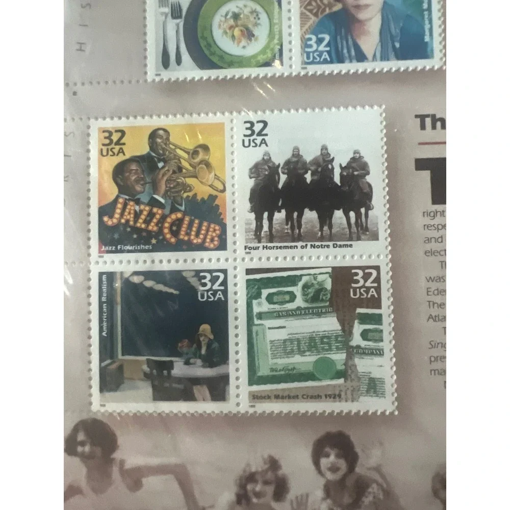 USPS Celebrate the Century 1920s Roaring Twenties 32 Cent‎ Stamp Sheet - 3184